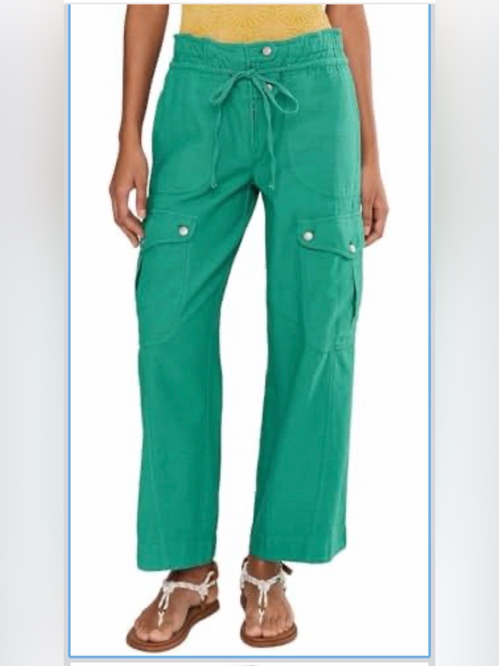 NWT We The Free People Park Ave Green Cargo Pants Size M - Picture 2 of 9